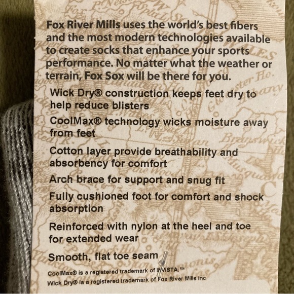 NWT Fox River Heavyweight Warm Climate Outdoor Socks Men's L (#1) - Picture 8 of 9